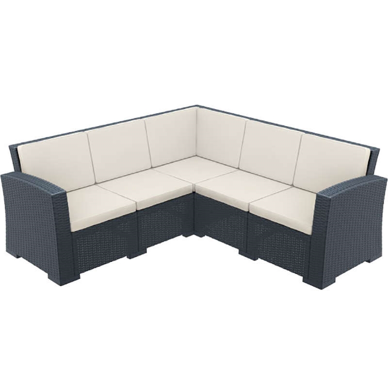 0005693 MONACO DARK GREY ΓΩΝΙΑ ΜΕ ΜΑΞΙΛΑΡΙ ΠΟΛ/ΝΙΟΥ 207X207X79εκ. - Image 1