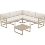 MYKONOS ΓΩΝΙΑ SET TAUPE/ΜΑΞ. BEIGE ΠΟΛ/ΝΙΟΥ (+ΤΡΑΠ.65εκ.)