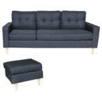 LIANA S BLACK ΥΦΑΣΜΑ ΚΑΝΑΠΕΣ ΓΩΝΙΑ 185Χ126X84εκ. - Image 2
