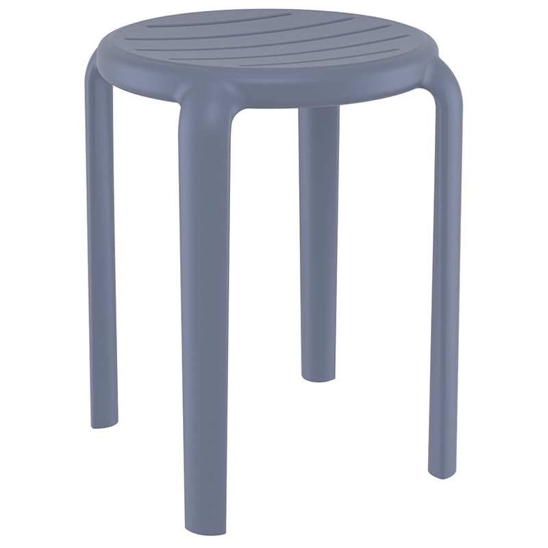 0009623 TOM 45εκ. ΣΚΑΜΠΟ DARK GREY ΠΟΛ/ΝΙΟΥ 34X34X45εκ. - Image 1
