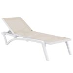 PACIFIC ΞΑΠΛΩΣΤΡΑ WHITE/TAUPE ΠΟΛ/ΝΙΟΥ 193X68X35εκ.