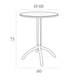 OCTOPUS Φ60Χ75εκ. WHITE ΤΡΑΠΕΖΙ ΠΟΛ/ΝΙΟΥ - Image 3