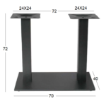 FLAT PROMO 70Χ40Χ72εκ.(Π/Ρ)ΜΑΚΡ/ΝΗ ΒΑΣΗ ΜΕΤΑΛΛΙΚΗ ΜΕ ΡΕΓ/ΡΟΥΣ ΜΑΥΡΗ - Image 2