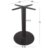 FLAT ΣΤΡΟΓΓΥΛΗ Φ55Χ72εκ.(Σ)ΒΑΣΗ ΜΑΝΤΕΜΙ ΜΕ ΡΕΓ/ΡΟΥΣ ΜΑΥΡΗ - Image 2
