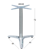 ROMAN 3ΝΥΧΗ 44Χ44X72εκ.(Σ/Ρ)ΒΑΣΗ ΑΛΟΥΜ./INOX ΜΕ ΡΕΓ/ΡΟΥΣ - Image 2
