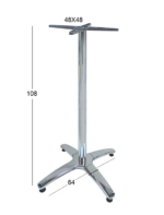 ROMAN 4ΝΥΧΗ 64X64Χ108εκ.(Σ/Ρ)ΨΗΛΗ ΒΑΣΗ ΑΛΟΥΜ/INOX ΜΕ ΡΕΓ/ΡΟΥΣ - Image 2