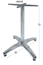 ROMAN 4ΝΥΧΗ 63X63X72εκ.(Σ/Ρ)ΒΑΣΗ ΑΛΟΥΜ./INOX ΜΕ ΡΕΓ/ΡΟΥΣ - Image 2