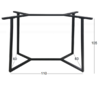 BISTRO ΨΗΛΗ 110X60X105εκ. ΒΑΣΗ ΜΕΤΑΛΛΙΚΗ ΜΕ ΡΕΓ/ΡΟΥΣ ΜΑΥΡΗ - Image 2
