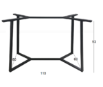 BISTRO ΜΕΣΑΙΟΥ ΥΨΟΥΣ 110X60X93εκ. ΒΑΣΗ ΜΕΤΑΛΛΙΚΗ ΜΕ ΡΕΓ/ΡΟΥΣ ΜΑΥΡΗ - Image 2