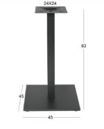 FLAT PROMO ΜΕΣΑΙΟΥ ΥΨΟΥΣ 45Χ45Χ93εκ.(Π/Ρ)ΒΑΣΗ ΜΕΤΑΛΛΙΚΗ ΜΕ ΡΕΓ/ΡΟΥΣ ΜΑΥΡΗ - Image 2