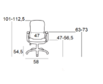 BS9600 ΜΑΥΡΟ PVC ΠΟΛΥΘΡΟΝΑ ΓΡΑΦΕΙΟΥ 58Χ54.5Χ47-101/56.5-112.5εκ. - Image 2