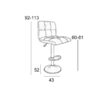 Σκαμπό Μπάρ 2τμχ Bar40 Grey Pu 43x52x113εκ. - Image 2