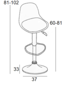 Σκαμπό Μπάρ 2τμχ Bar92 Grey Pu/Pp 37x33x102εκ. - Image 3