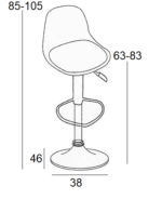 Σκαμπό Μπάρ 2τμχ Bar88 Black/Grey Ύφασμα 38x46x105εκ. - Image 2