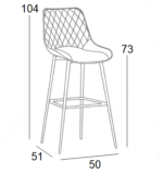 ALESIA GREY ΥΦΑΣΜΑ 73εκ. ΣΚΑΜΠΟ ΜΕΤΑΛΛΙΚΟ 50X51X73-104εκ. - Image 2