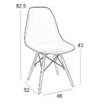 Καρέκλα Τραπεζαρίας Ξύλινη 4τμχ Loft Μαύρο PP 46x52x43-82.5εκ. - Image 2