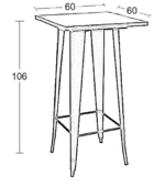 TEXAS ΜΠΑΡ ΜΑΥΡΟ ΜΑΤ ΤΡΑΠ. 60Χ60Χ106εκ.WOOD TOP - Image 3
