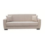 ANIMA LIGHT BROWN ΥΦΑΣΜΑ 3ΘΕΣΙΟΣ ΚΑΝΑΠΕΣ/ΚΡΕΒΑΤΙ ΜΕ ΑΠΟΘ.ΧΩΡΟ 210X80X75εκ. - Image 2
