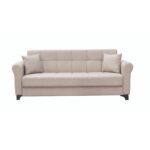 AZUR LIGHT BROWN ΥΦΑΣΜΑ 3ΘΕΣΙΟΣ ΚΑΝΑΠΕΣ/ΚΡΕΒΑΤΙ ΜΕ ΑΠΟΘ.ΧΩΡΟ 210X80X75εκ. - Image 2