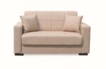 ROVER LIGHT BROWN ΥΦΑΣΜΑ 2ΘΕΣΙΟΣ ΚΑΝΑΠΕΣ/ΚΡΕΒΑΤΙ ΜΕ ΑΠΟΘ.ΧΩΡΟ 150Χ80Χ75εκ. - Image 2