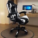 A6060 ΜΑΥΡΟ/ΛΕΥΚΟ ΠΟΛΥΘΡΟΝΑ GAMING/ΜΕ ΥΠΟΠΟΔΙΟ 64X62X113-121εκ. - Image 2