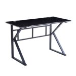 ΓΡΑΦΕΙΟ 120X60X75εκ.ΜΑΥΡΟ MDF/ΜΑΥΡΟ ΜΕΤΑΛΛΙΚΟ