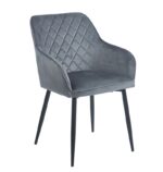 SIENA GREY VELVET ΥΦΑΣΜΑ ΠΟΛΥΘΡΟΝΑ ΜΕΤΑΛΛΙΚΗ 54X58X82εκ.