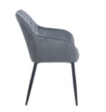SIENA GREY VELVET ΥΦΑΣΜΑ ΠΟΛΥΘΡΟΝΑ ΜΕΤΑΛΛΙΚΗ 54X58X82εκ. - Image 3