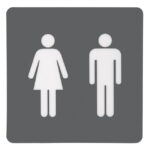 Σήμα Πόρτας WC Αυτοκόλλητο Γκρι 100x100mm - 1 τεμ.