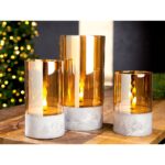 Θήκη Ρεσώ ArteLibre Με LED Φλόγα Καφέ Γυαλί 20cm - 1 τεμ. - Image 2