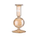 Κηροπήγιο ArteLibre Διάφανο/Μελί Γυαλί 15.5cm - 1 τεμ.