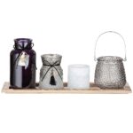 Σετ Φανάρι/Βάζο ArteLibre Πολύχρωμο Γυαλί 15x40x18cm Σετ 4Τμχ - 1 τεμ.