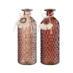 Βάζο ArteLibre Μπουκάλι Γυαλί 8.5x8.5x25cm Σε 2 Χρώματα - 1 τεμ.