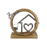 Θήκη Ρεσώ ArteLibre  'Home' Σπίτι Σε Κύκλο Φυσικό/Ασημί Ξύλο/Αλουμίνιο 9x27cm - 1 τεμ.