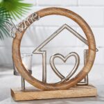 Θήκη Ρεσώ ArteLibre  'Home' Σπίτι Σε Κύκλο Φυσικό/Ασημί Ξύλο/Αλουμίνιο 9x27cm - 1 τεμ. - Image 3