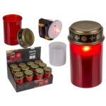 Κερί Αφιέρωσης Με LED Κόκκινο/Χρυσό Πλαστικό 7x12.5cm Μπαταρίας - 1 τεμ.