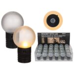 Μαγνήτης Με Στρογγυλή Λάμπα LED Με Θερμό Φως Πλαστικό 4.5cm Μπαταρίας - 1 τεμ.