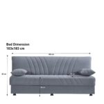 Καναπές Κρεβάτι Τριθέσιος ArteLibre JORGE Γκρι 180x78x80cm - 1 τεμ. - Image 4