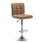Σκαμπό Bar ArteLibre DIN Με Πλάτη Πτυσσόμενο Cappuccino PVC/Μέταλλο 44x50x92-113cm - 1 τεμ.