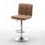 Σκαμπό Bar ArteLibre DIN Με Πλάτη Πτυσσόμενο Cappuccino PVC/Μέταλλο 44x50x92-113cm - 1 τεμ. - Image 8