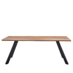 Τραπέζι Τραπεζαρίας ArteLibre AOSA Honey Maple/Μαύρο MDF/Μέταλλο 180x90x76cm - 1 τεμ. - Image 2