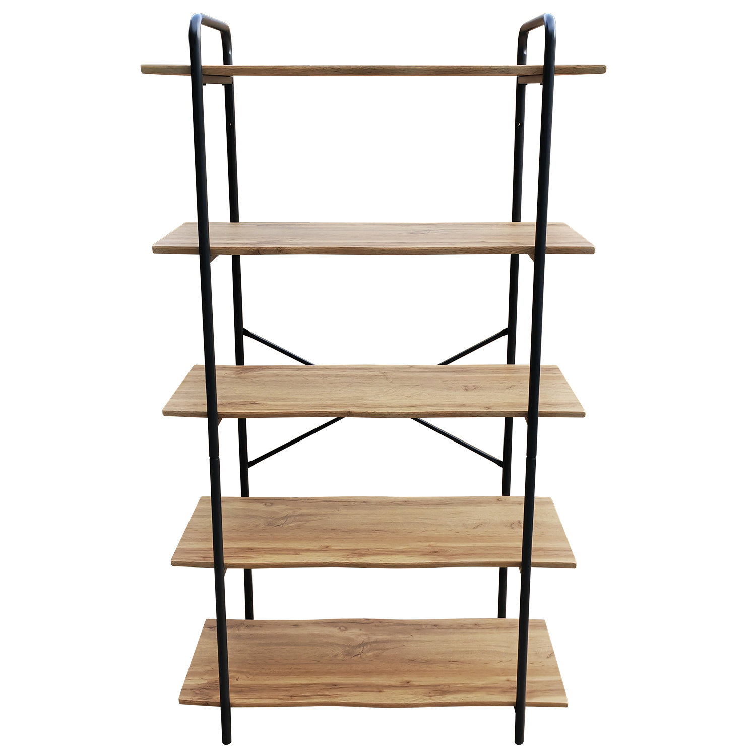 14330044 Ραφιέρα ArteLibre EVORA Φυσικό/Μαύρο MDF/Μέταλλο 80x34x144cm - 1 τεμ. - Image 1