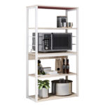 Ραφιέρα Κουζίνας ArteLibre PUFFIN Maple/Λευκό MDF/Μέταλλο 50x30x129cm - 1 τεμ.