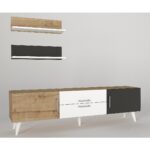 Σύνθετο ArteLibre OREGON Sapphire/Ανθρακί/Μπεζ Μοριοσανίδα 160x32x45cm - 1 τεμ.