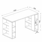Γραφείο ArteLibre WIMSEY Λευκό/Sapphire Μοριοσανίδα/Μελαμίνη 140x60x74cm - 1 τεμ. - Image 7