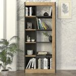Βιβλιοθήκη ArteLibre ARAI Φυσικό/Ανθρακί Μοριοσανίδα/Μελαμίνη 75x25x148cm - 1 τεμ. - Image 3