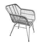Καρέκλα Κήπου ArteLibre TERESINA Γκρι/Μαύρο Μέταλλο/Rattan 58x59x81cm - 1 τεμ.
