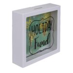 Κουμπαράς 'Holiday Fund' Με Σχέδιο Παγκόσμιο Χάρτη Λευκό Πλαστικό 15cm - 1 τεμ. - Image 3
