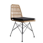 Καρέκλα Κήπου ArteLibre ALFONSE Φυσικό/Μαύρο Μέταλλο/Rattan 47x62x81cm - 1 τεμ.