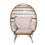Πολυθρόνα Κήπου ArteLibre DAVEY Φυσικό Μέταλλο/Rattan 98x67x145cm - 1 τεμ.